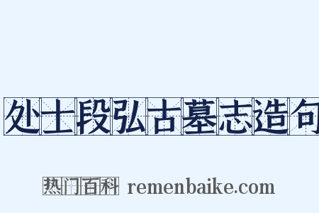 处士段弘古墓志造句是什么意思的图片